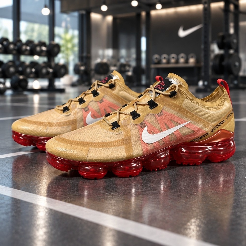 Nike Air VaporMax Crimson Club Gold Men's Size 11 Sneakers AR6631-701
